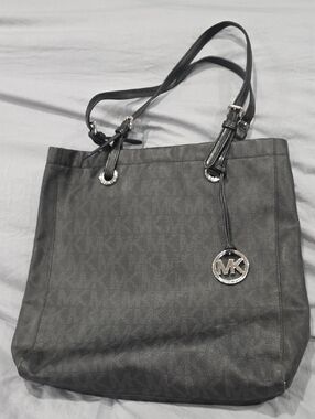 Michael Kors MK Monogram Tote with Silver MK Charm